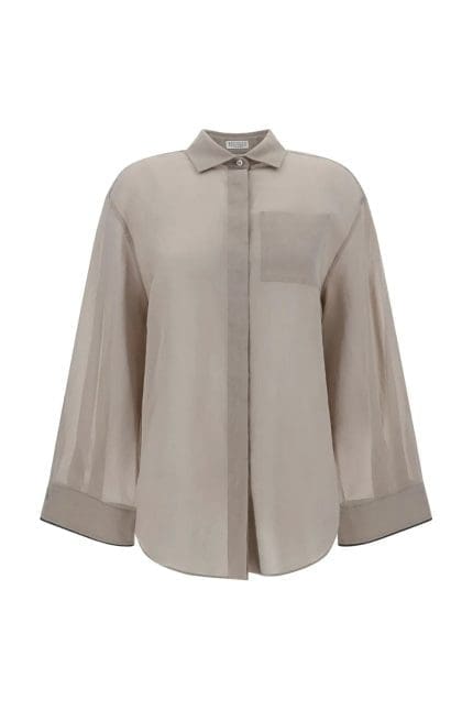Brunello Cucinelli Semi-Sheer Buttoned Shirt