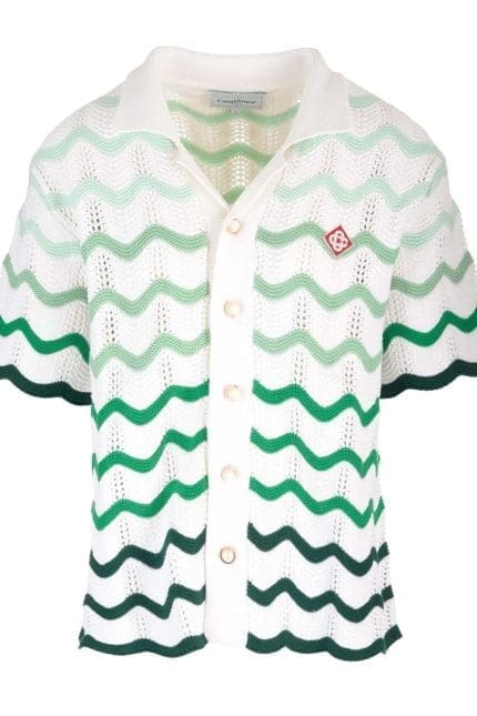 Casablanca Gradient Wave Crochet Knitted Shirt