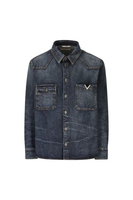 Valentino V-Logo Buttoned Denim Jacket