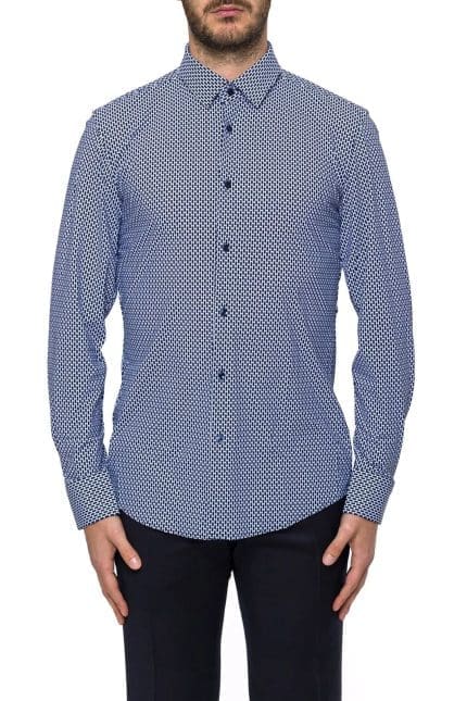 Boss Hugo Boss Geometric-Pattern Printed Slim-Fit Shirt