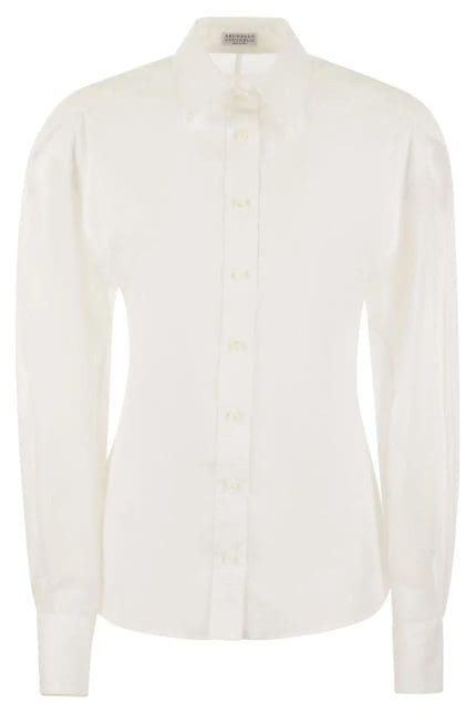 Brunello Cucinelli Semi-Sheer Long-Sleeved Shirt