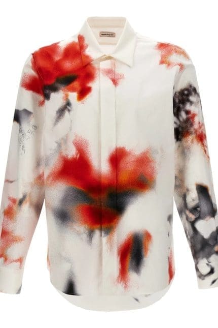 Alexander McQueen Obscured Flower Printed Shirt