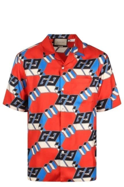 Gucci 3D GG Printed Satin Shirt