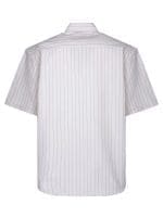 AMI Paris Logo Embroidered Striped Shirt