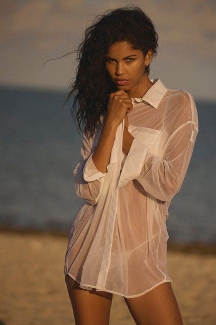 Sheer Effusion Button Down Long Sleeve