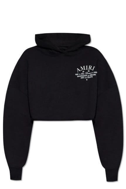 Amiri Logo Printed Cropped Hoodie