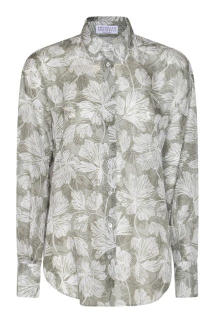 Brunello Cucinelli Floral Printed Buttoned Shirt