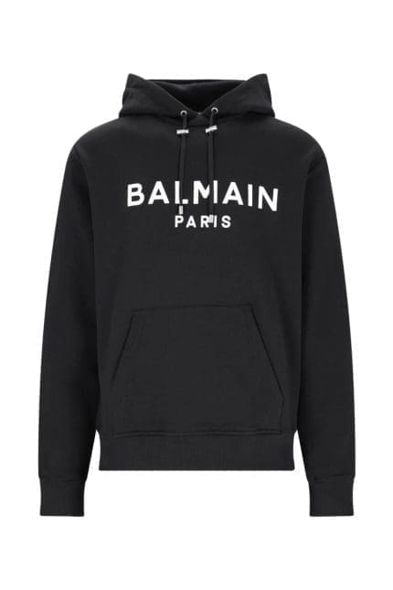 Balmain Logo Printed Drawstring Hoodie
