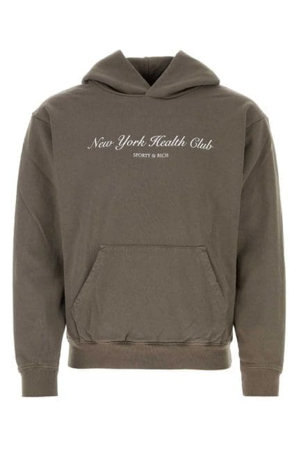 Sporty & Rich Logo Printed Long Sleeved Hoodie