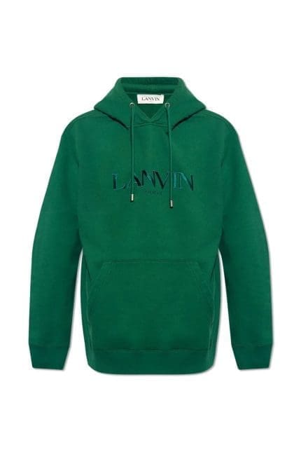 Lanvin Logo Embroidered Drawstring Hoodie