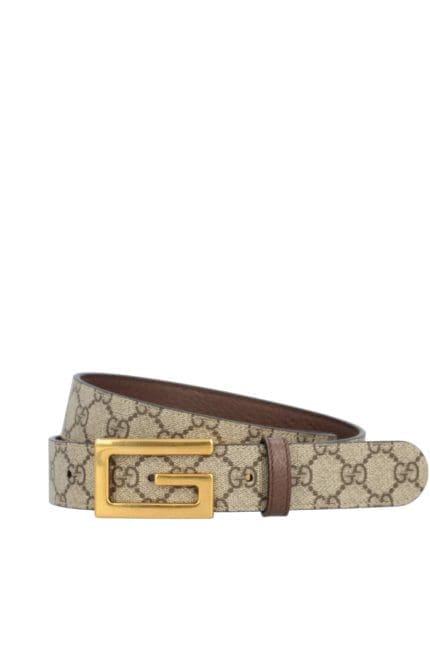 Gucci Monogram Print Reversible Buckle Belt