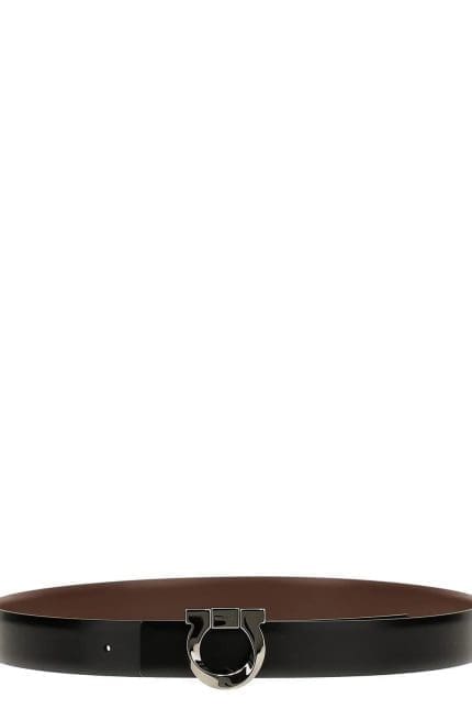 Salvatore Ferragamo Gancini Logo-Engraved Reversible Belt