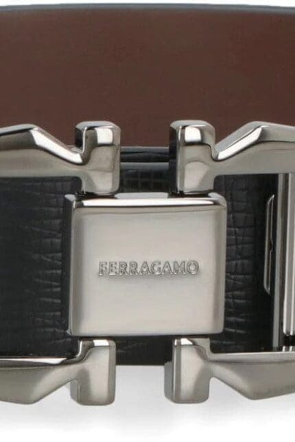 Salvatore Ferragamo Logo Engraved Buckle Reversible Belt