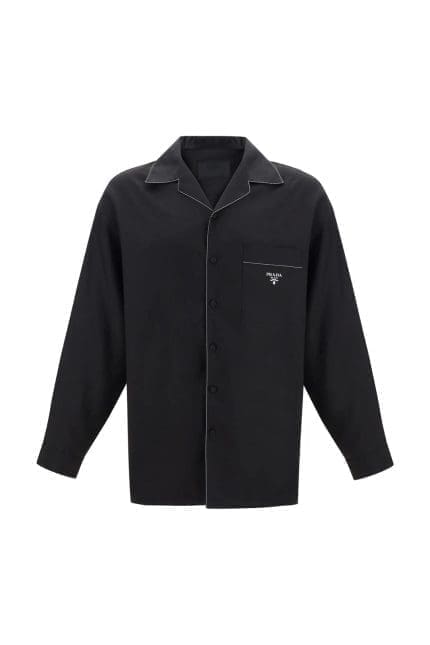 Prada Contrasting-Trim Button-Up Shirt