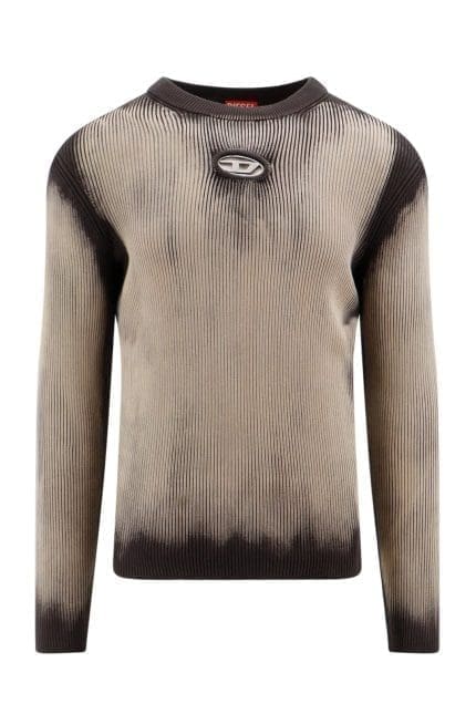 Diesel K-Darin Logo Plaque Ribbed-Knitted Jumper