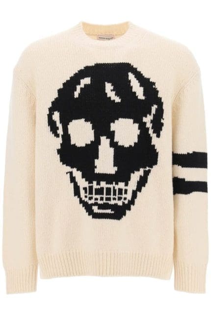 Alexander McQueen Skull-Intarsia Knit Jumper