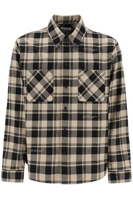 Off-White Checked Long-Sleeved Shirt
