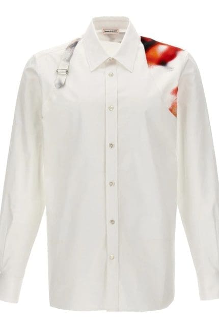 Alexander McQueen Obscured Flower Harness-Printed Buttoned Shirt