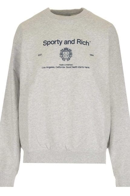 Sporty & Rich Logo Printed Crewneck Sweatshirt