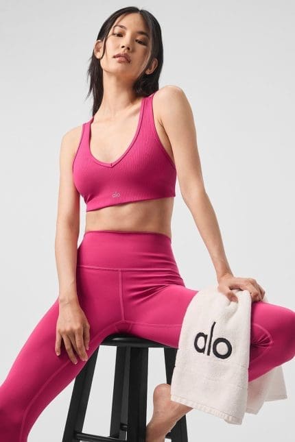 Airlift Ribbed Jump Start V-Neck Bra