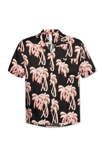 Diesel Bmowt-Adrian Palm-Tree Printed Buttoned Shirt