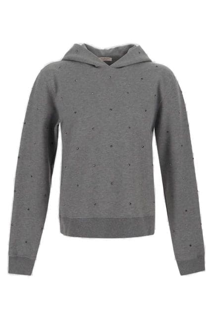 Valentino Stud Embellished Long-Sleeved Hoodie