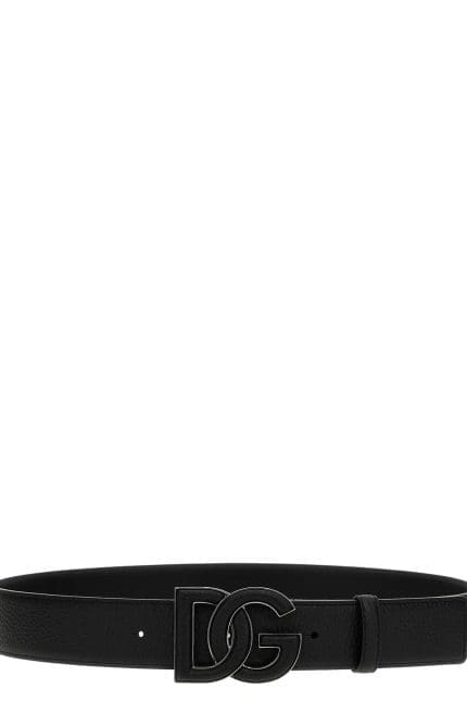 Dolce & Gabbana Logo Plaque Buckle Belt