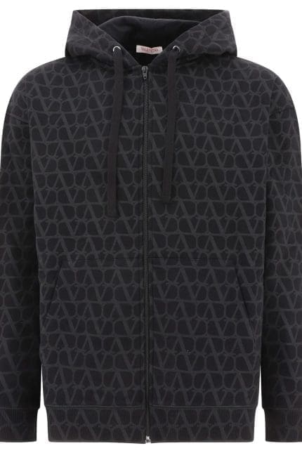 Valentino Toile Iconographe Zip-Up Drawstring Hoodie