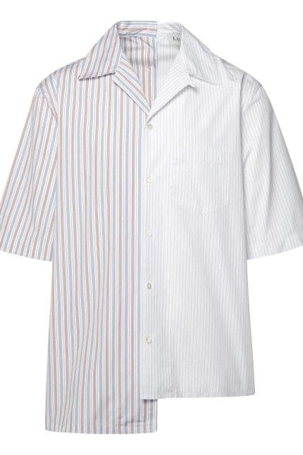Lanvin Striped Asymmetric Drop-Shoulder Shirt