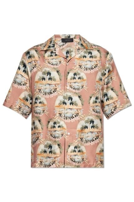 Amiri All-Over Palm Printed Bowling Shirt