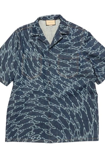 Gucci Wavy GG Laser Print Denim Shirt