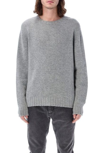 Palm Angels Logo Intarsia-Knitted Crewneck Jumper